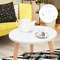 Round Coffee Table 16 Diameter Minimalist Modern Side Table with Beech Wood Legs, Perfect for Apartments & Home Decor