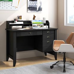 vintage computer desk with storage pc laptop & writing table workstation