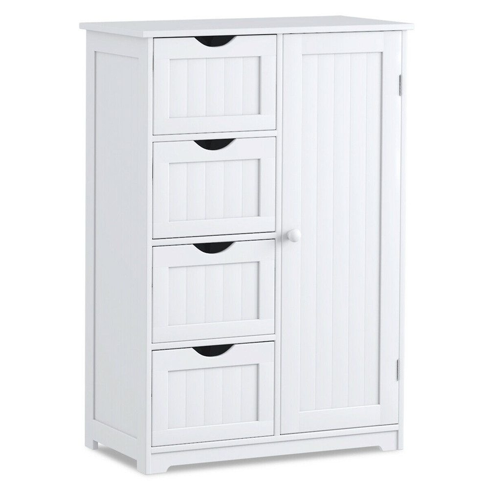 Wooden Storage Cabinet With Drawers And Door FreeStanding MultiPurpose Cupboard For Home Office Or  7