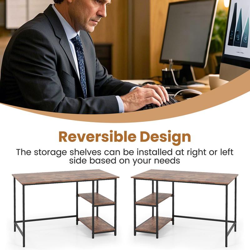 Modern 4755Inch Computer Desk Adjustable Shelf  Spacious Workstation For Study Or Office 2