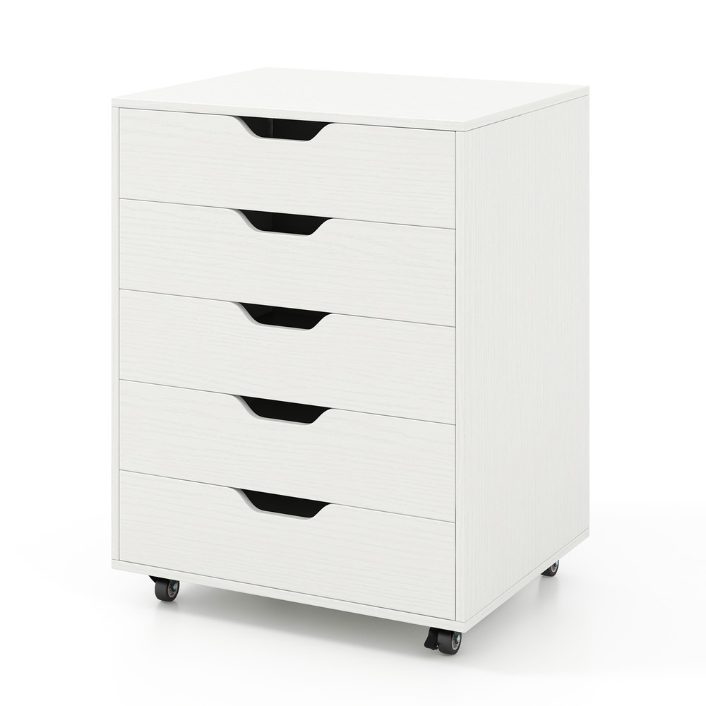 5Drawer Mobile File Cabinet With Wheels Rolling Storage Organizer For Living Room Office 5