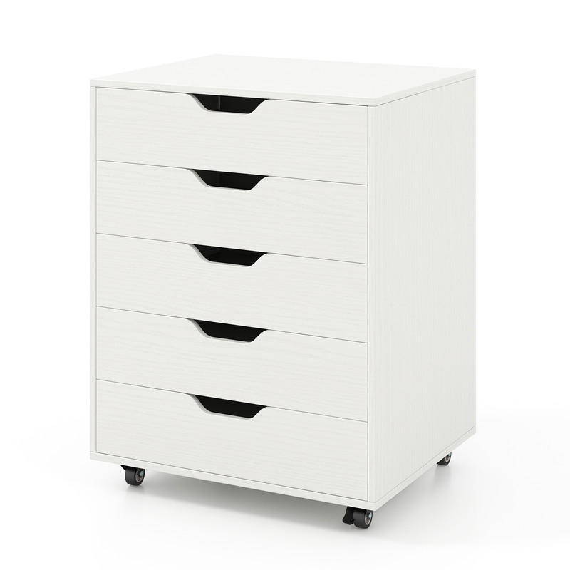 5Drawer Mobile File Cabinet With Wheels Rolling Storage Organizer For Living Room Office 5