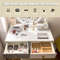 Modern Lighted Makeup Vanity Table 4Drawer Dressing Table With LED Mirror Storage Soft Cushion Sto 1
