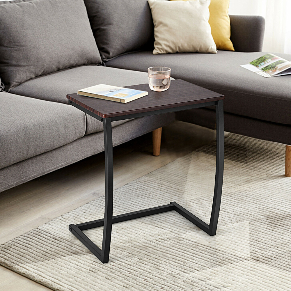 Steel Frame CShaped Sofa Side End Table Compact Durable  SpaceSaving 1