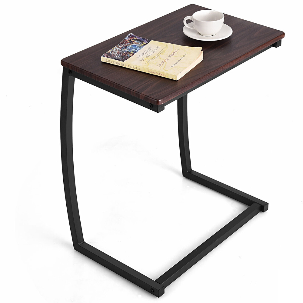Steel Frame CShaped Sofa Side End Table Compact Durable  SpaceSaving 3