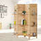 4-Panel Freestanding Folding Room Divider Privacy Screen & Space Separator with Storage Shelves