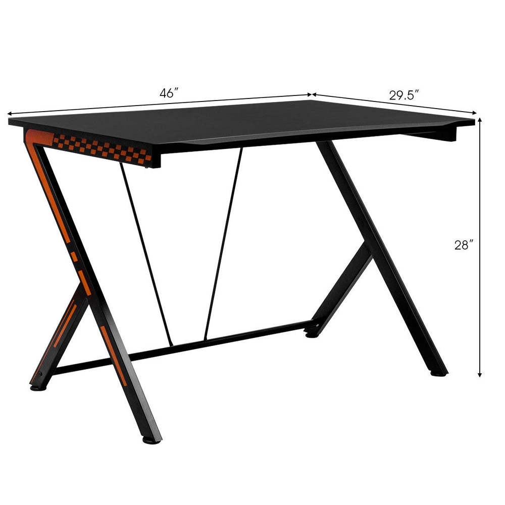 Home Office Modern Ergonomic Study Computer Desk for Small Space Sturdy Compact Workstation Table for Bedroom, Apartment