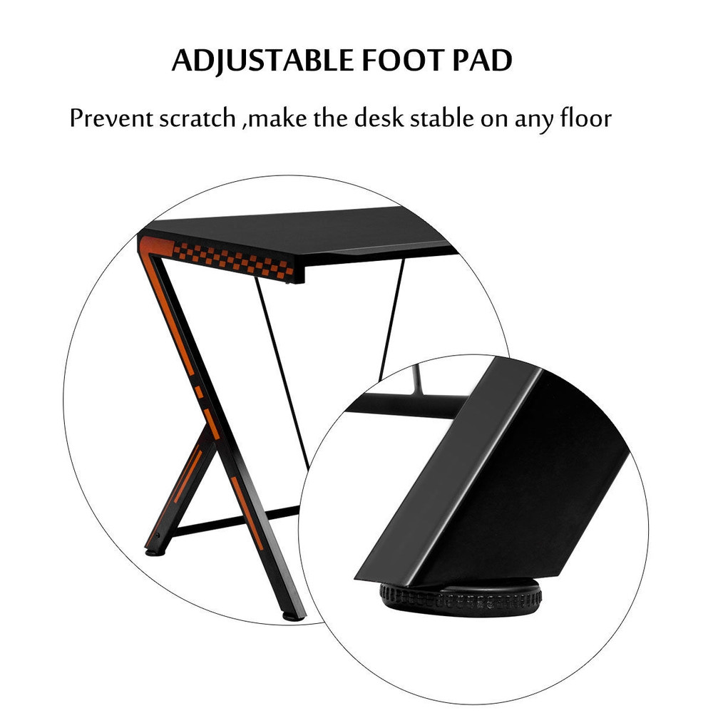 Home Office Modern Ergonomic Study Computer Desk for Small Space Sturdy Compact Workstation Table for Bedroom, Apartment