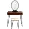 Industrial Makeup Dressing Table with 3 Lighting Modes, LED Mirror Vanity Set with Drawers & Stool for Bedroom