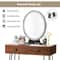 Industrial Makeup Dressing Table with 3 Lighting Modes, LED Mirror Vanity Set with Drawers & Stool for Bedroom