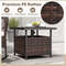 Outdoor Patio Rattan Wicker Steel Side Deck Table with Umbrella Hole, Weather-Resistant PE Wicker & Storage Shelf