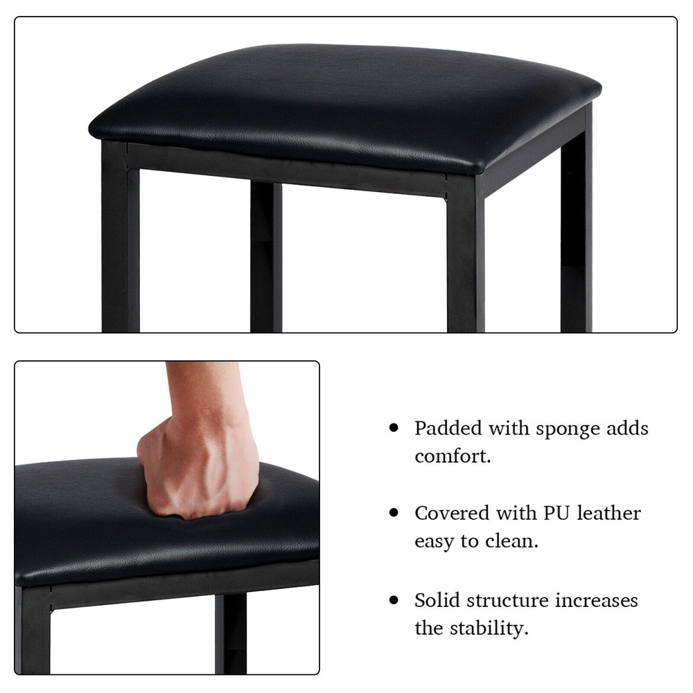 3 Pieces Dining Table Set with Faux Marble Tabletop and 2 Chairs, Small Space Kitchen Breakfast Nook Furniture