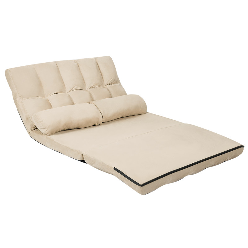 6-Position Foldable Floor Sofa Bed Adjustable Recliner with Pillows, Convertible Gaming Lounge Chair for Bedroom