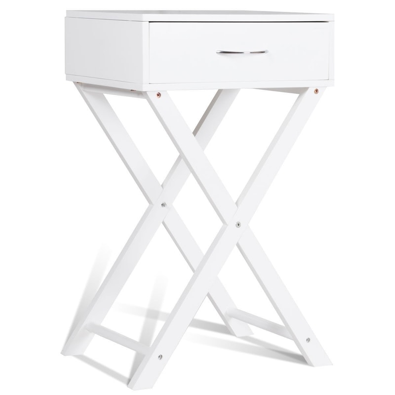 Design Sofa Side Table With XShape Drawer Stylish End Table For Living Room Bedroom 7