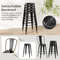 4 Metal Bar Stools With Removable Backrest Stackable Bar Height Chairs For Kitchen Home Bar 4