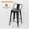Set Of Metal Cafe Chairs With Removable Backrest And Rubber Feet Stackable Bar Stools For Home Pati 7