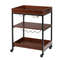 Rolling Tiers Kitchen Island Serving Bar Cart With Wine Bottle Rack And Glasses Holder Rustic Indus 0