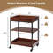 Rolling Tiers Kitchen Island Serving Bar Cart With Wine Bottle Rack And Glasses Holder Rustic Indus 6