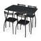 Compact Dining Table Set With Chairs And Backrests Stylish Metal Frame Kitchen Dining Set For Home 0