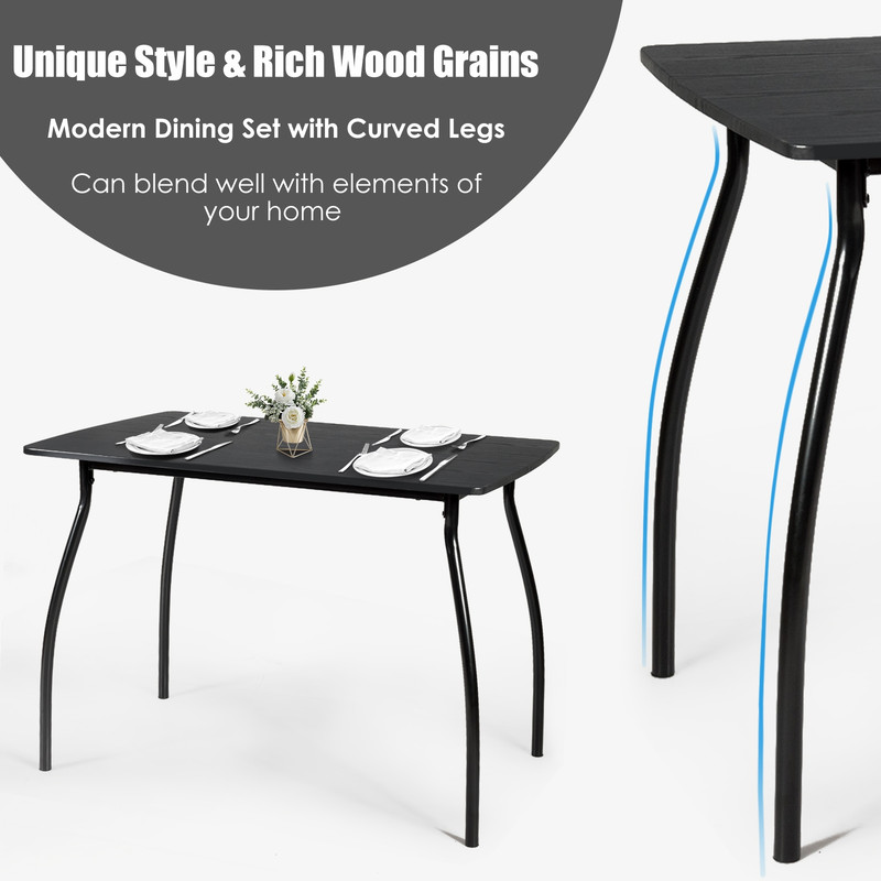 Compact Dining Table Set With Chairs And Backrests Stylish Metal Frame Kitchen Dining Set For Home 3