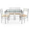 Contemporary Dining Set With Glass Table And HighBack Chairs Ideal For Kitchen Dining Room Apartmen 0