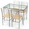 Contemporary Dining Set With Glass Table And HighBack Chairs Ideal For Kitchen Dining Room Apartmen 4