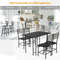 Modern Wood Rectangular Dining Table Set SpaceSaving Kitchen Table With Chairs For Apartment Or Hom 4
