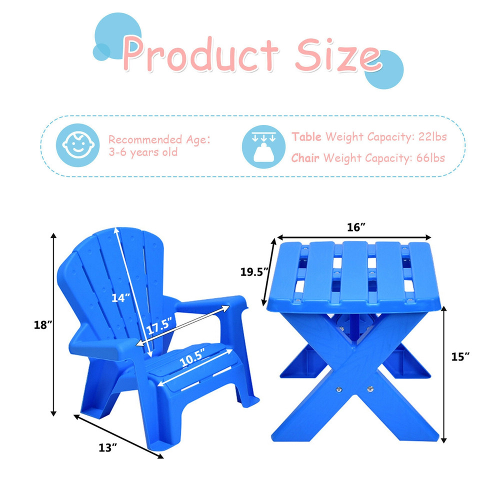 Durable Plastic Childrens Play Table And Chair Set Lightweight Toddler Furniture For Home Garden P 7