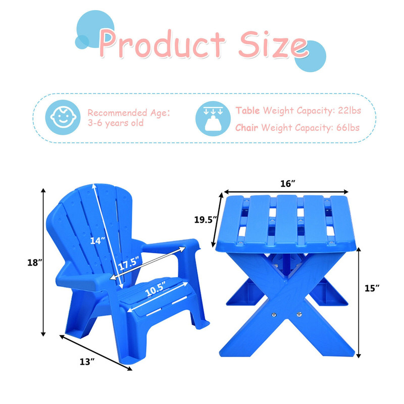 Durable Plastic Childrens Play Table And Chair Set Lightweight Toddler Furniture For Home Garden P 7