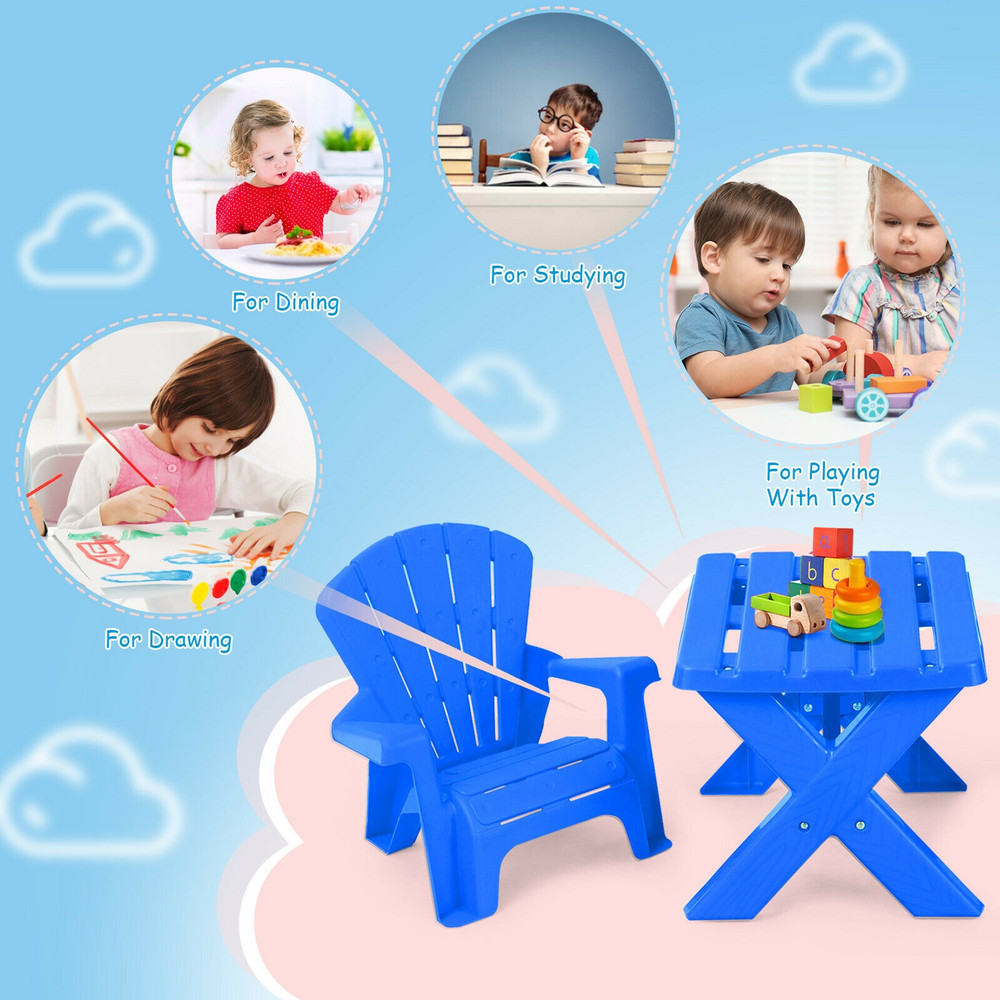 Durable Plastic Childrens Play Table And Chair Set Lightweight Toddler Furniture For Home Garden P 3