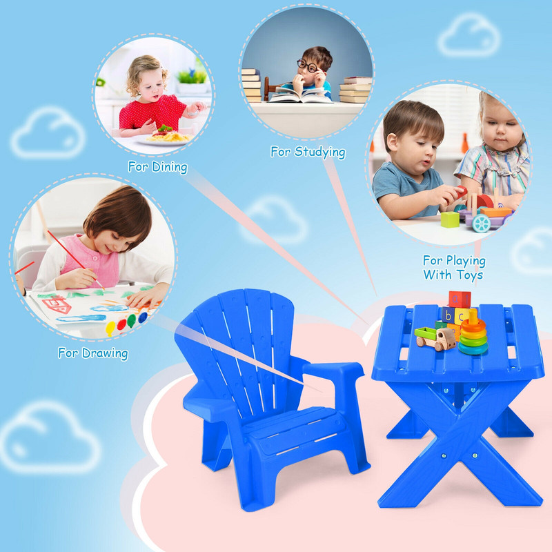 Durable Plastic Childrens Play Table And Chair Set Lightweight Toddler Furniture For Home Garden P 3
