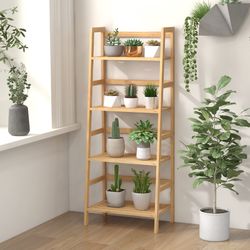 47.5 inch 4-tier multifunctional bamboo bookcase storage stand, space-saving & stylish