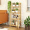 47.5 Inch 4-Tier Multifunctional Bamboo Bookcase Storage Stand, Space-Saving & Stylish