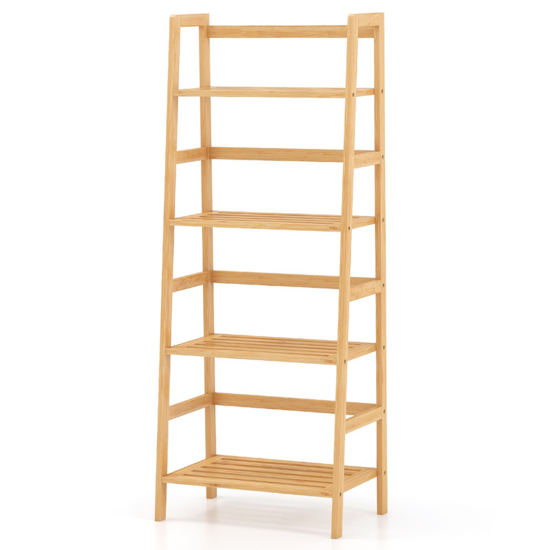 47.5 Inch 4-Tier Multifunctional Bamboo Bookcase Storage Stand, Space-Saving & Stylish