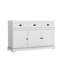3 Drawers Sideboard Buffet Storage With Adjustable Shelves Elegant White Kitchen  Dining Organizer 3