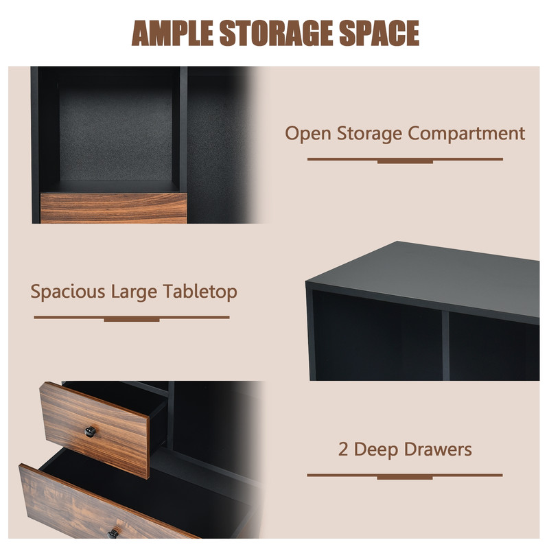 Mobile Filing Cabinet With 2 Drawers  Open Shelves Compact Storage For Home And Office 7