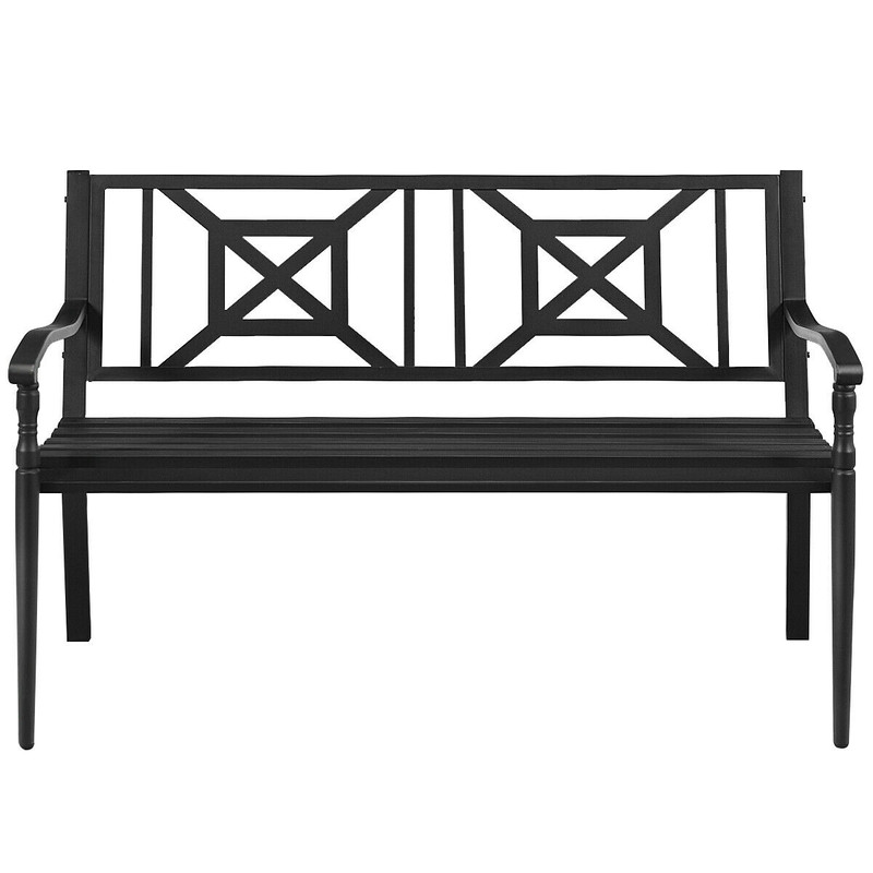 Powder Coated Steel Frame Patio Garden Bench – Durable & Weather-Resistant Outdoor Seating