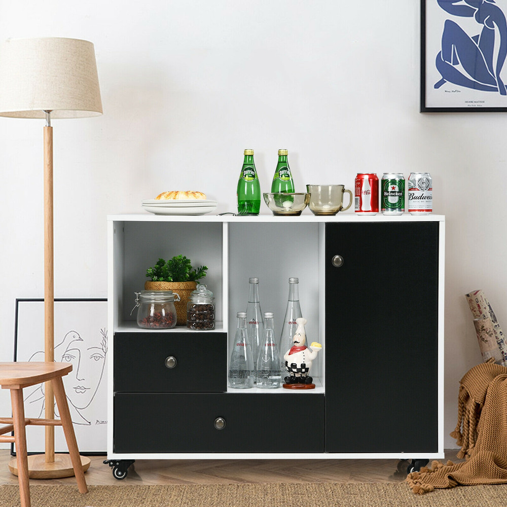 Lateral Mobile Filing Cabinet with 2 Drawers – Heavy-Duty Rolling Printer Stand & Adjustable Storage