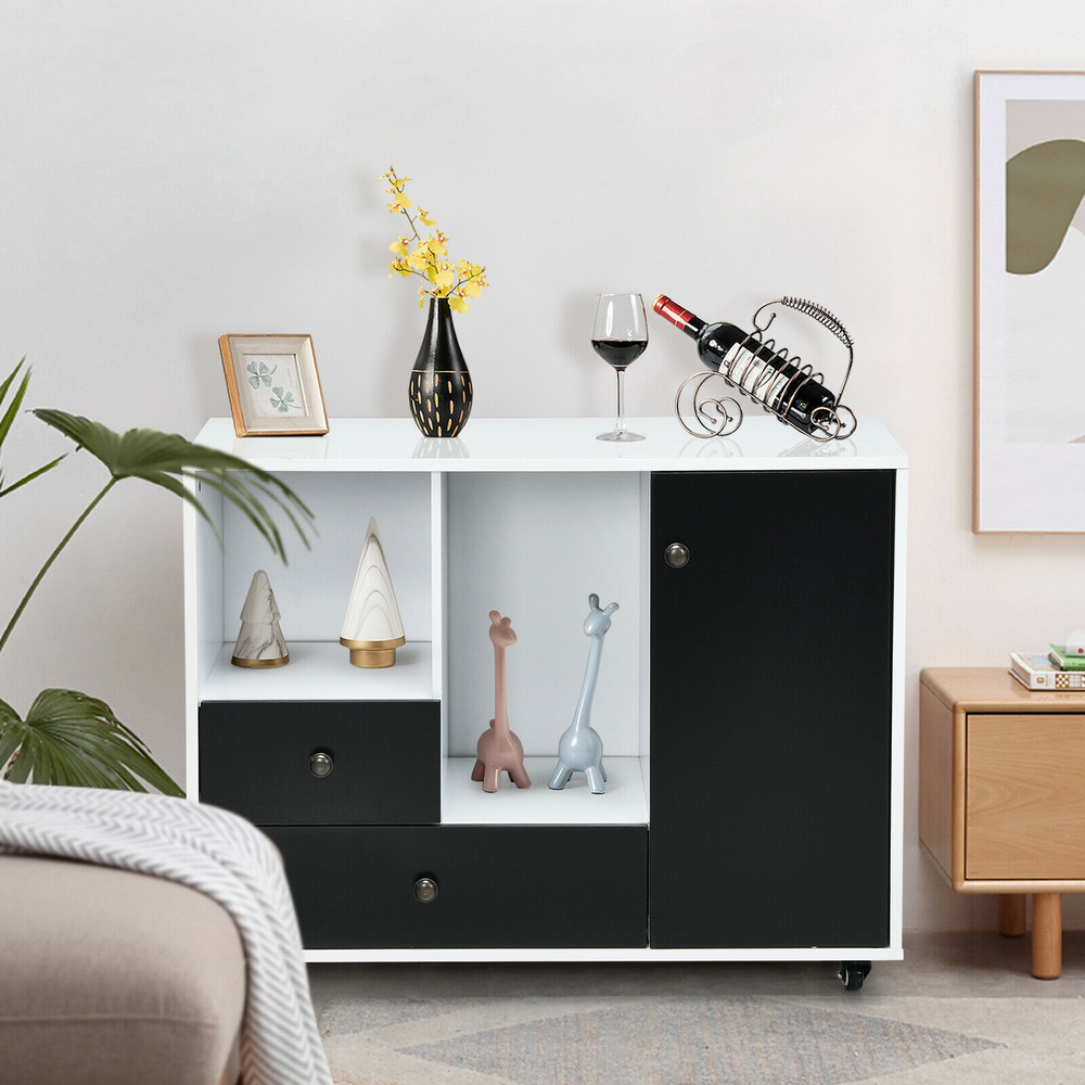 Lateral Mobile Filing Cabinet with 2 Drawers – Heavy-Duty Rolling Printer Stand & Adjustable Storage