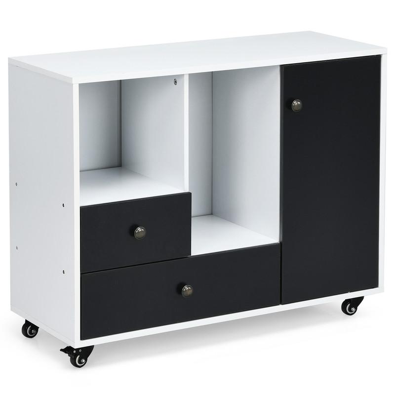 Lateral Mobile Filing Cabinet with 2 Drawers – Heavy-Duty Rolling Printer Stand & Adjustable Storage