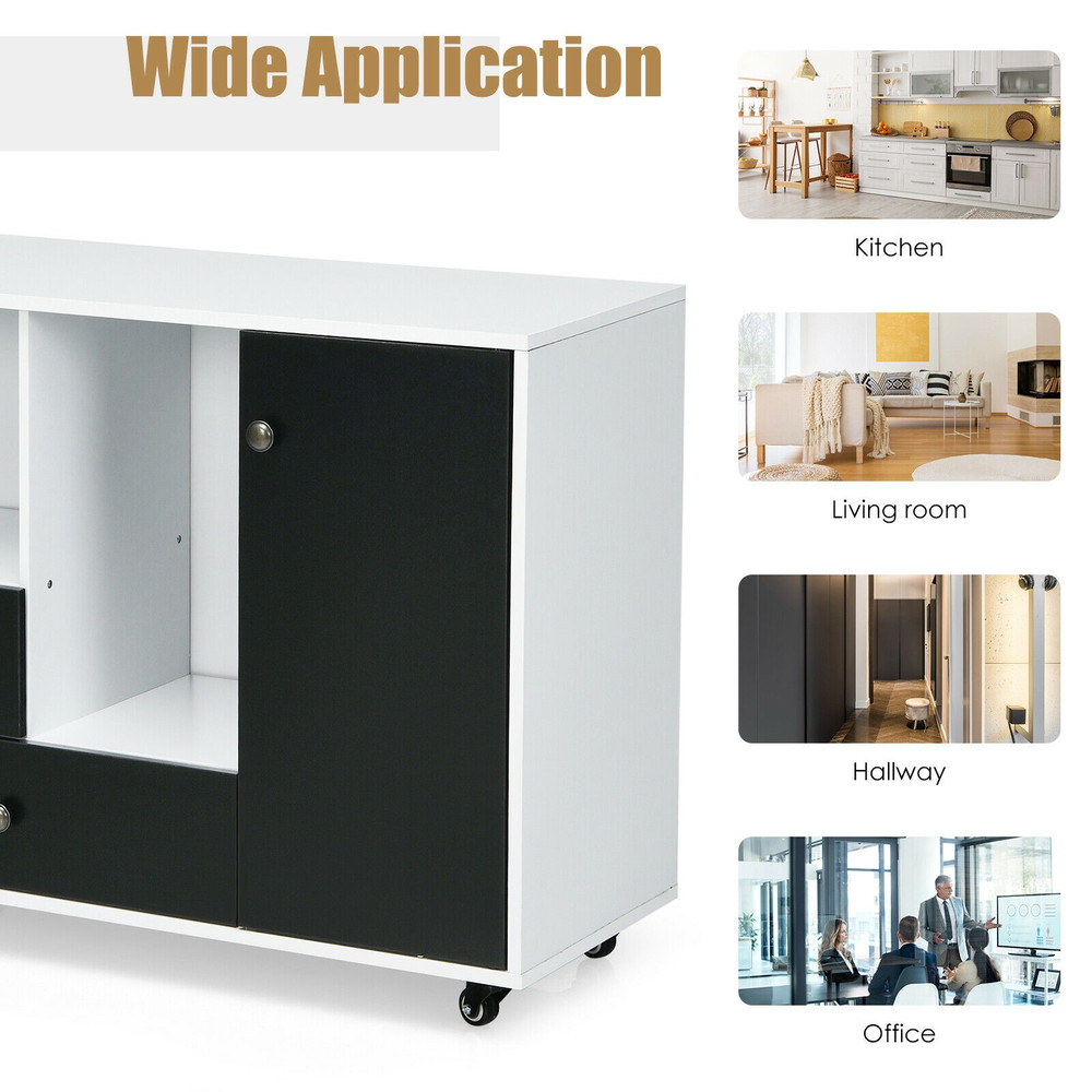 Lateral Mobile Filing Cabinet with 2 Drawers – Heavy-Duty Rolling Printer Stand & Adjustable Storage