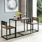 Space-Saving 3-Piece Dining Set, Metal Frame Table & 2 Chairs for Apartments & Kitchens