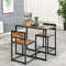 Space-Saving 3-Piece Dining Set, Metal Frame Table & 2 Chairs for Apartments & Kitchens