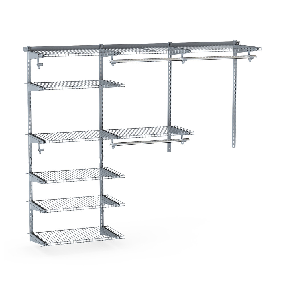 HeavyDuty Adjustable Closet Organizer Kit Expandable Shelves Hanging Rods For 46 Ft Spaces 4