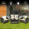 4Piece Patio Rattan Furniture Set With Cushions Outdoor Wicker Sofa  Coffee Table 2