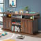 63 Inch TV Entertainment Console Center with 2 Cabinets & Shelves, Modern Wood Media Stand for TVs, Living Room Storage