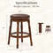 Set of 2 24Inch Swivel Leather Padded Dining Bar Stools with Footrest, Retro PU Upholstered Kitchen Counter Height