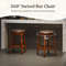 Set of 2 24Inch Swivel Leather Padded Dining Bar Stools with Footrest, Retro PU Upholstered Kitchen Counter Height