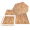25 Tiles Wood Grain Foam Floor Mats with Borders, 24"x24" Interlocking EVA Tiles for Home Gym, Playroom, Basement