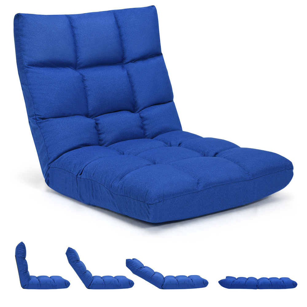 14-Position Adjustable Folding Lazy Gaming Sofa Chair Floor Lounger for Bedroom Living Room Adults Teens